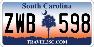 SC license plate ZWB598