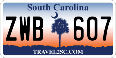SC license plate ZWB607