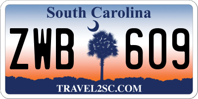 SC license plate ZWB609