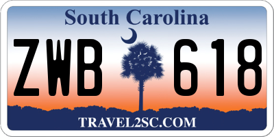 SC license plate ZWB618