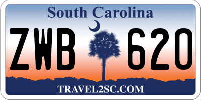 SC license plate ZWB620