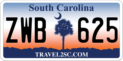 SC license plate ZWB625