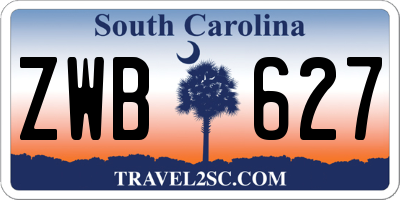 SC license plate ZWB627