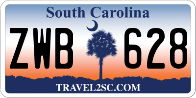 SC license plate ZWB628