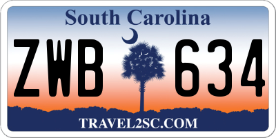 SC license plate ZWB634