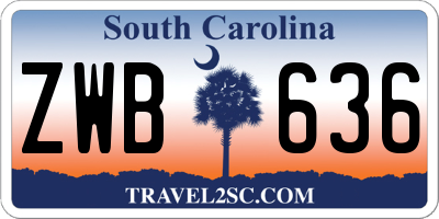 SC license plate ZWB636
