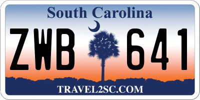 SC license plate ZWB641