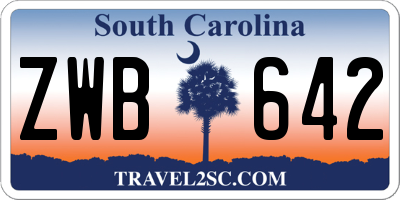 SC license plate ZWB642