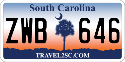 SC license plate ZWB646