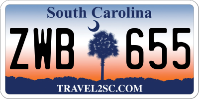 SC license plate ZWB655