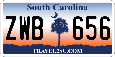 SC license plate ZWB656