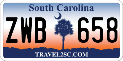 SC license plate ZWB658