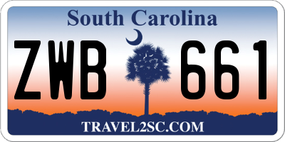 SC license plate ZWB661