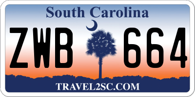 SC license plate ZWB664