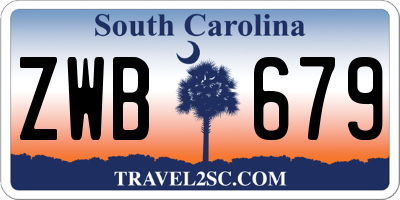 SC license plate ZWB679