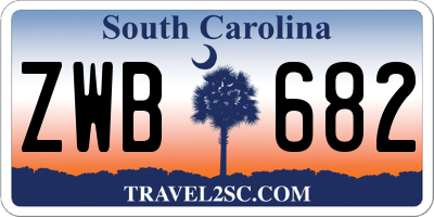 SC license plate ZWB682