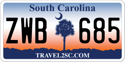 SC license plate ZWB685