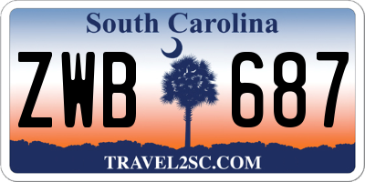 SC license plate ZWB687