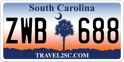 SC license plate ZWB688