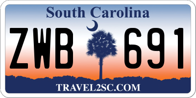 SC license plate ZWB691