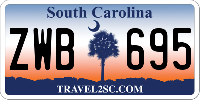 SC license plate ZWB695