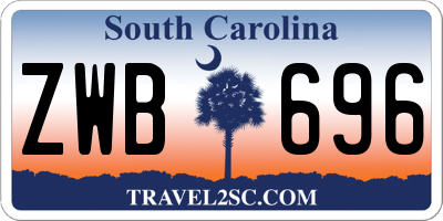 SC license plate ZWB696