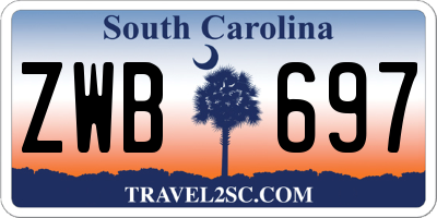 SC license plate ZWB697