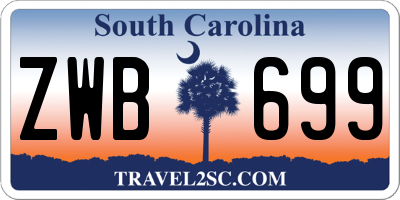 SC license plate ZWB699