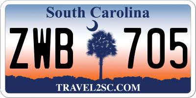 SC license plate ZWB705