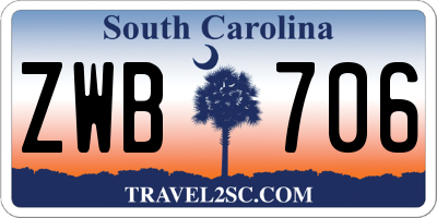 SC license plate ZWB706