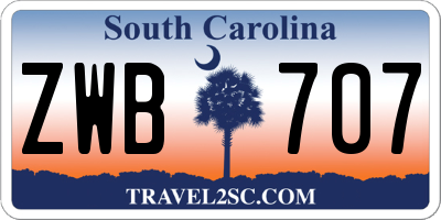 SC license plate ZWB707