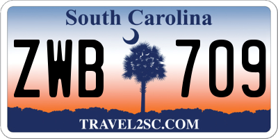 SC license plate ZWB709