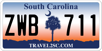 SC license plate ZWB711