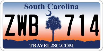 SC license plate ZWB714