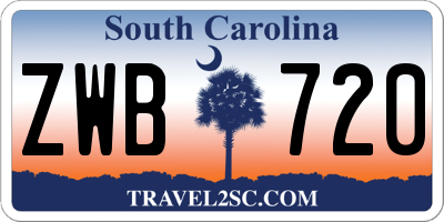 SC license plate ZWB720