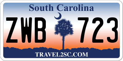 SC license plate ZWB723