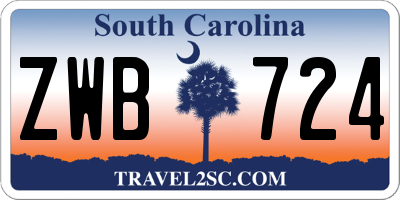 SC license plate ZWB724