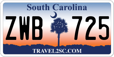 SC license plate ZWB725