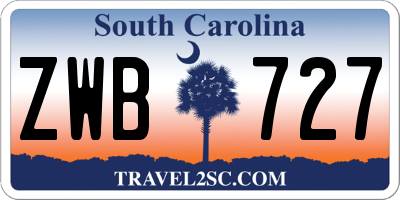 SC license plate ZWB727