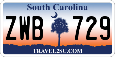 SC license plate ZWB729