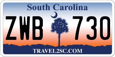 SC license plate ZWB730