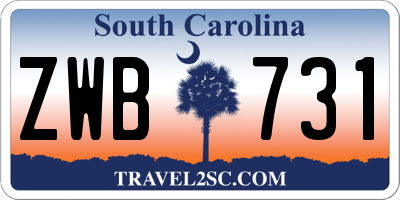 SC license plate ZWB731