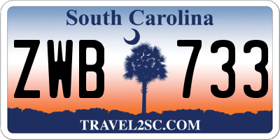 SC license plate ZWB733