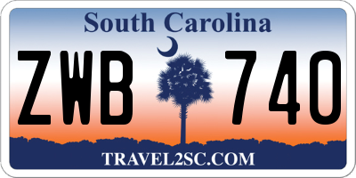SC license plate ZWB740