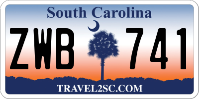 SC license plate ZWB741