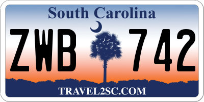 SC license plate ZWB742