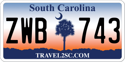SC license plate ZWB743