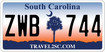 SC license plate ZWB744