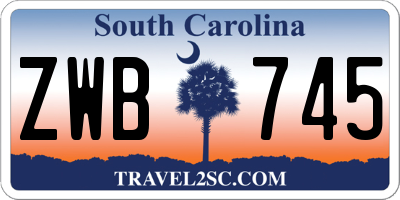 SC license plate ZWB745