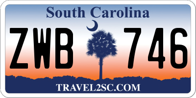 SC license plate ZWB746
